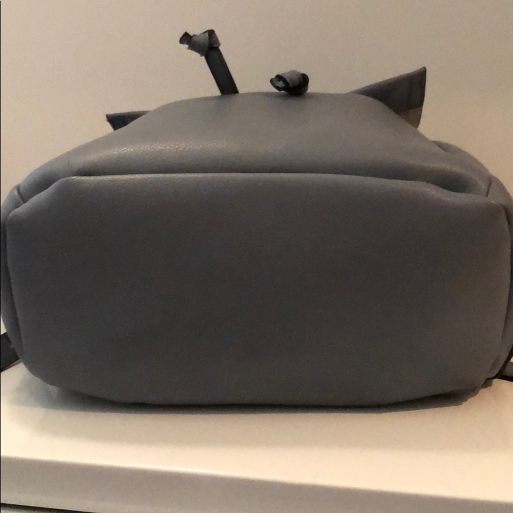 TOPSHOP FAUX LEATHERGREYBLUE BACKPACK - Picture 5 of 7